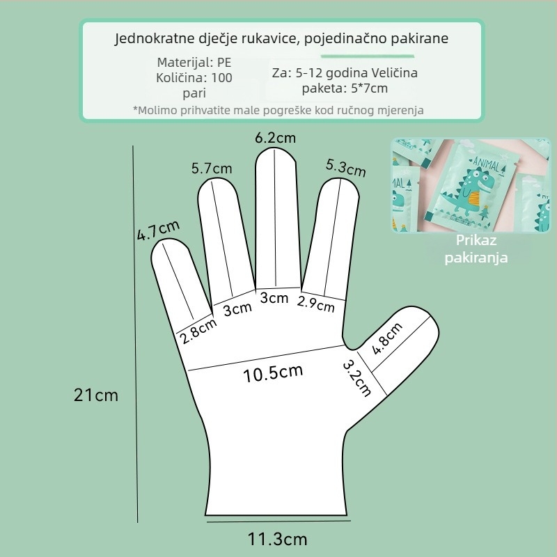 Jednokratne TPE rukavice, prehrambene kvalitete, vodootporne, protuklizne, prozirne, tanke 0,05–0,1 mm (za catering, kuhinju i kućnu upotrebu)