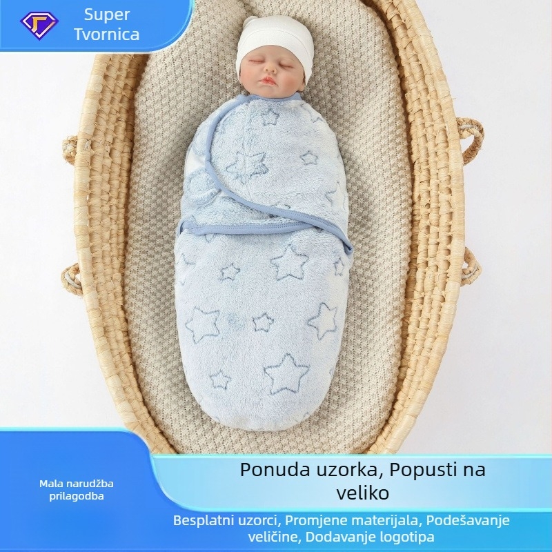 Dječji flanel-swaddle spavaći vreć – karikatura uzorak, za novorođenčad, proljeće/jesen/zima, sigurnosna klasa A