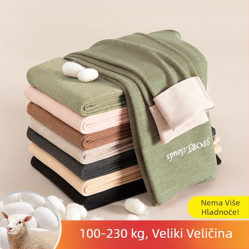 Ženske kašmirske termo hlače s fleesom, bezšivne, tople, visokog struka