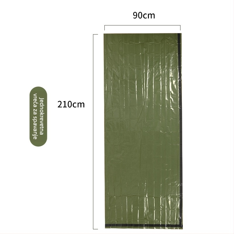 Vreća za spavanje u omotač-stilu, za odrasle, 220 g, PE unutarnja obloga i PE donji materijal