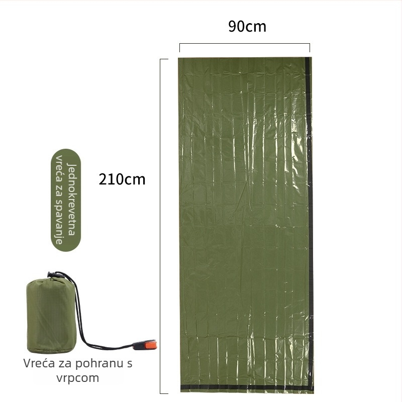 Vreća za spavanje u omotač-stilu, za odrasle, 220 g, PE unutarnja obloga i PE donji materijal