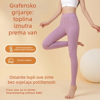 Ženske termalne hlače za jesen-zimu, visoki struk, kontrola trbuha, podizanje stražnjice, kationična tkanina, poliester 90–95%, gustoća 161–180 g/m2, jednostruki sloj