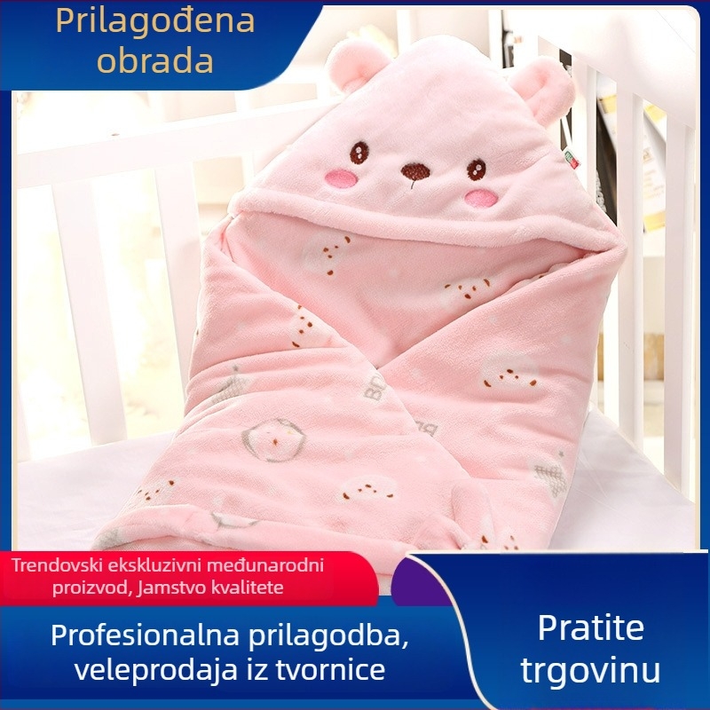 BDL/BIDOLE zavezna deka za novorođenčad, flanel materijal, punjenje od poliester vlakana, karikaturni uzorak, pogodno za proljeće i jesen