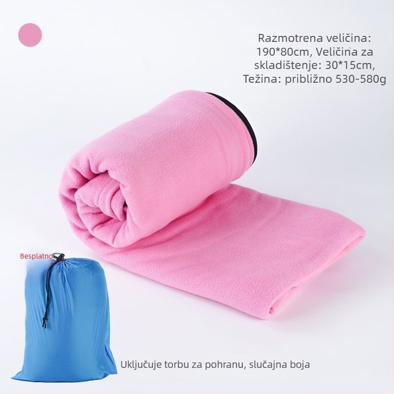 Flis unutarnji spavaći liner, u stilu kuverte (envelope), za odrasle, dvostrani i debeli, otporan na prljavštinu, za kampiranje i putovanja, materijal: poliestar