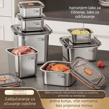 Kutija za ručak od nehrđajućeg čelika, vakuumski izolirana, zatvorena, kvadratnog oblika, prijenosna