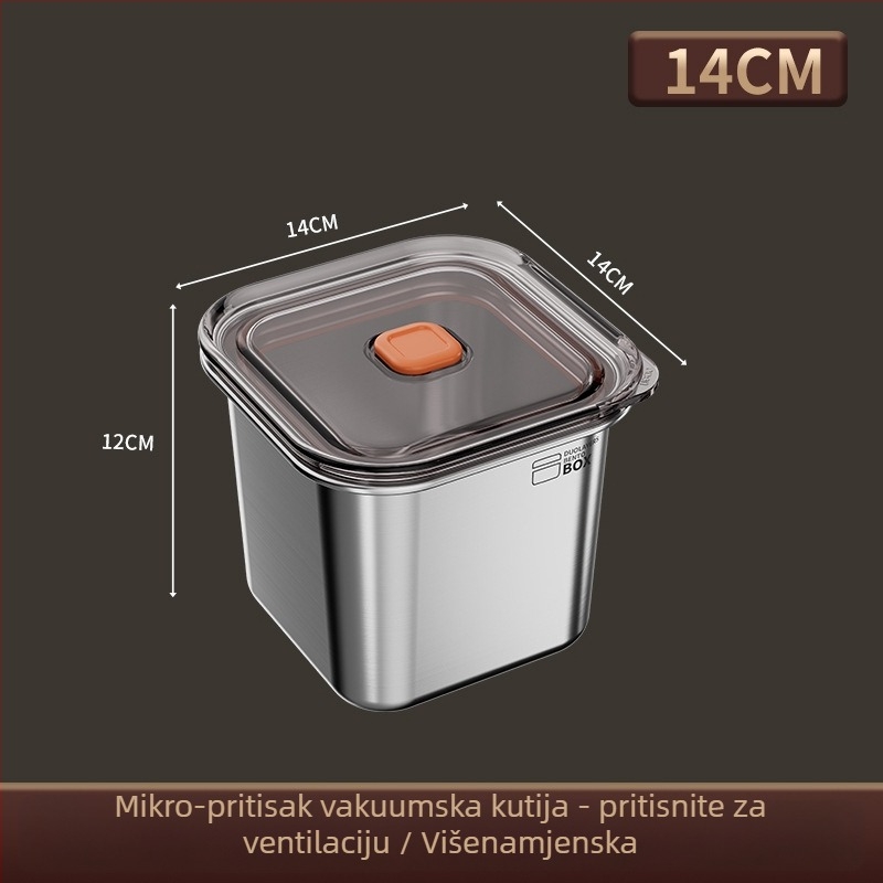 Kutija za ručak od nehrđajućeg čelika, vakuumski izolirana, zatvorena, kvadratnog oblika, prijenosna