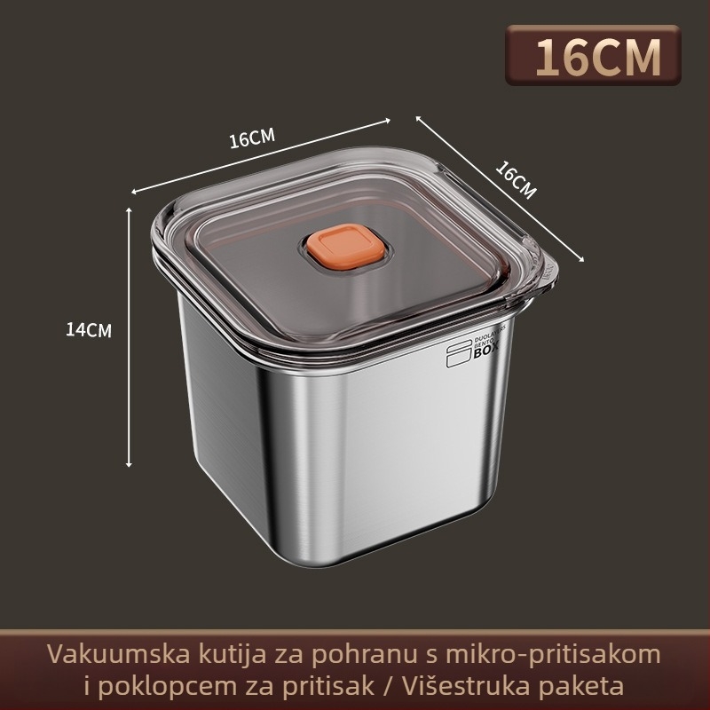 Kutija za ručak od nehrđajućeg čelika, vakuumski izolirana, zatvorena, kvadratnog oblika, prijenosna