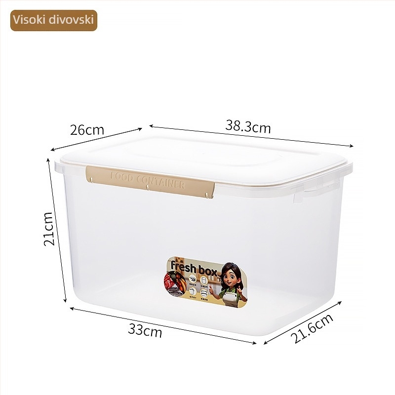 Pravokutna plastična kutija za hranu s poklopcem, pogodna za hladnjak
