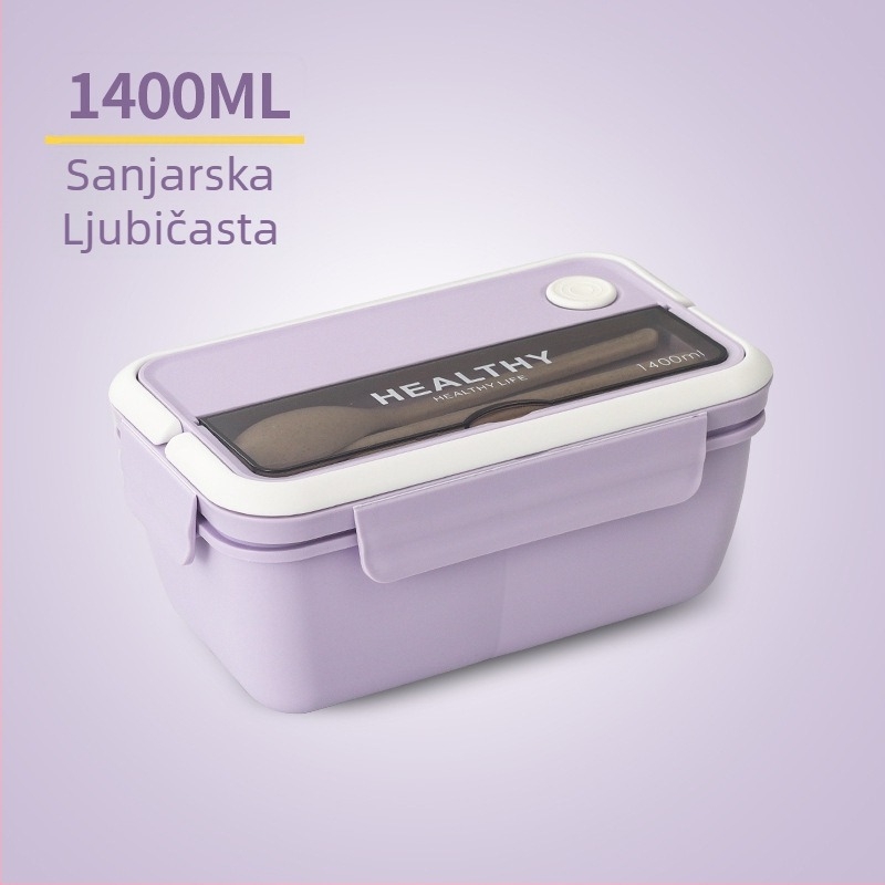 Plastična kutija za obrok, pravokutnog oblika, mikrovalna sigurna, kapacitet 1–2 L