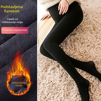 Trudničke tajice s fleece podstavom, debele, duge, uski kroj, topli, mješavina poliester/nylon (50–70% poliester, 30–50% nylon), visoka elastičnost