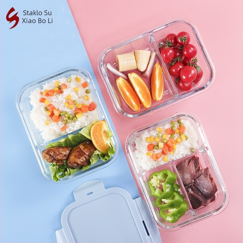 Soaring kutija za obrok od borosilikatnog stakla, četverokutnog oblika, 501–800 ml, prikladna za mikrovalnu, s poklopcem