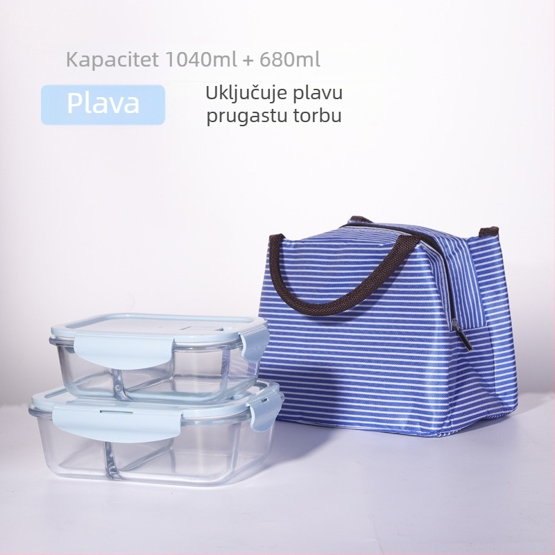 Soaring kutija za obrok od borosilikatnog stakla, četverokutnog oblika, 501–800 ml, prikladna za mikrovalnu, s poklopcem