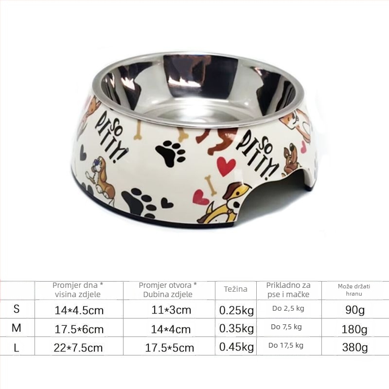 Posuda za psa, melamin i nehrđajući čelik, marka Hundred Loves, podrijetlo Zhongshan