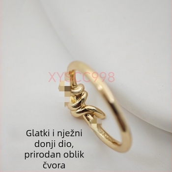 Prsten — mašna čvor dizajn, 925 srebro, marka T family knot ring, za žene, lagani luksuz stil, precizna obrada