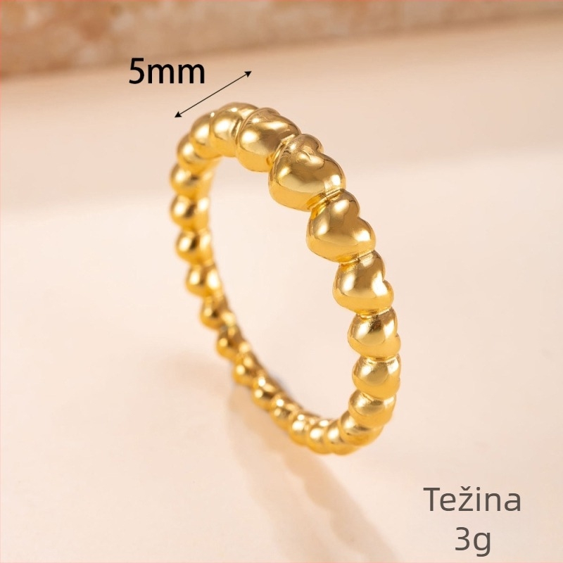 Prsten od nehrđajućeg čelika sa srcolikim i geometrijskim oblikom, unisex, lagani luksuzni stil