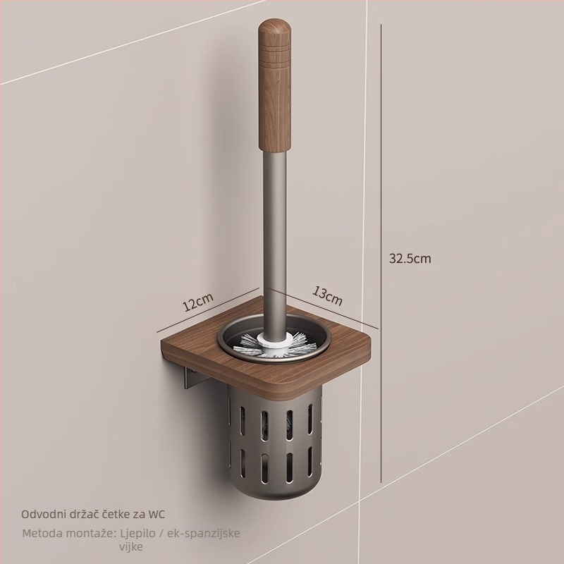 Držač za ručnike od orahovog drveta s aluminijskim okvirom, završna obrada: vosak/sprej za drvo, nosivost 10 kg, stil Light Luxury