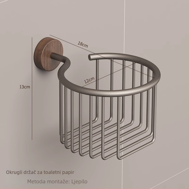 Držač za ručnike od orahovog drveta s aluminijskim okvirom, završna obrada: vosak/sprej za drvo, nosivost 10 kg, stil Light Luxury