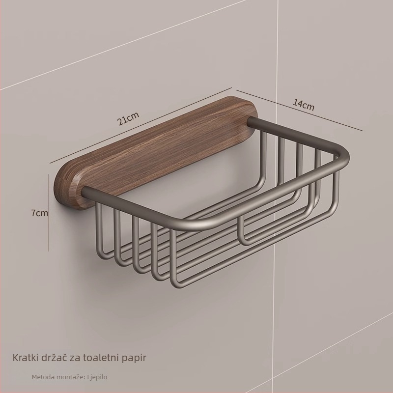 Držač za ručnike od orahovog drveta s aluminijskim okvirom, završna obrada: vosak/sprej za drvo, nosivost 10 kg, stil Light Luxury