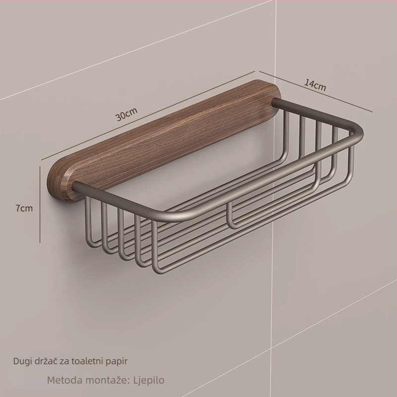 Držač za ručnike od orahovog drveta s aluminijskim okvirom, završna obrada: vosak/sprej za drvo, nosivost 10 kg, stil Light Luxury