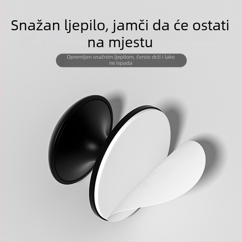 Držač bez bušenja sa samoljepljivim montažom, od nehrđajućeg čelika, elektroplatinirani završni sloj, za garderobe, ormariće, ladice i staklena vrata