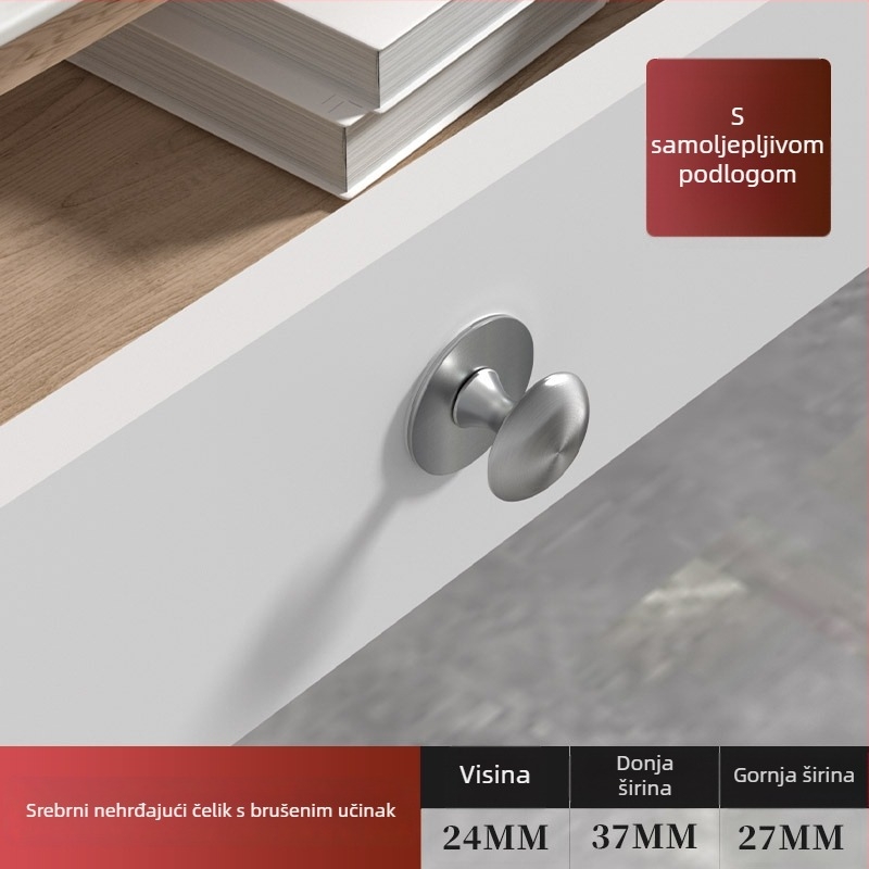 Držač bez bušenja sa samoljepljivim montažom, od nehrđajućeg čelika, elektroplatinirani završni sloj, za garderobe, ormariće, ladice i staklena vrata