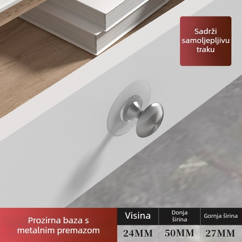Držač bez bušenja sa samoljepljivim montažom, od nehrđajućeg čelika, elektroplatinirani završni sloj, za garderobe, ormariće, ladice i staklena vrata