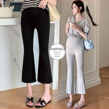 Trudničarske hlače s reguliranom zvonastom kroju – podrška trbuhu, poliester, opušteni kroj, ljetna verzija