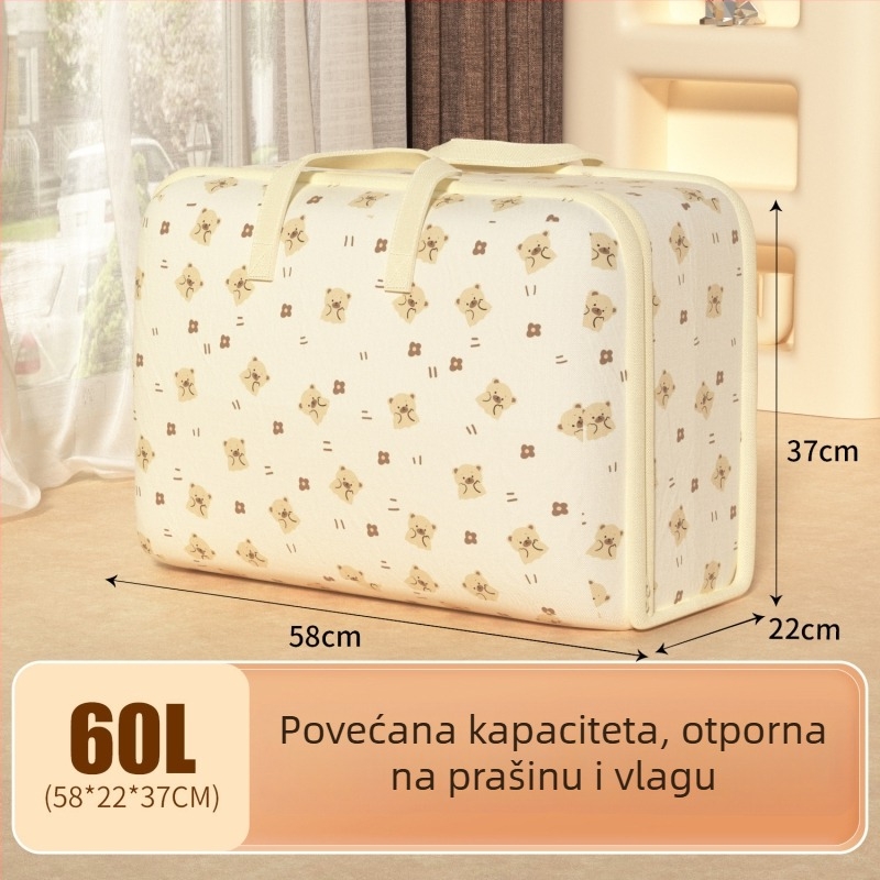 Torba za skladištenje ćebeta i odjeće, netkani materijal, stil torbe za nošenje, velika kapacitet, višenamjenski putni organizator