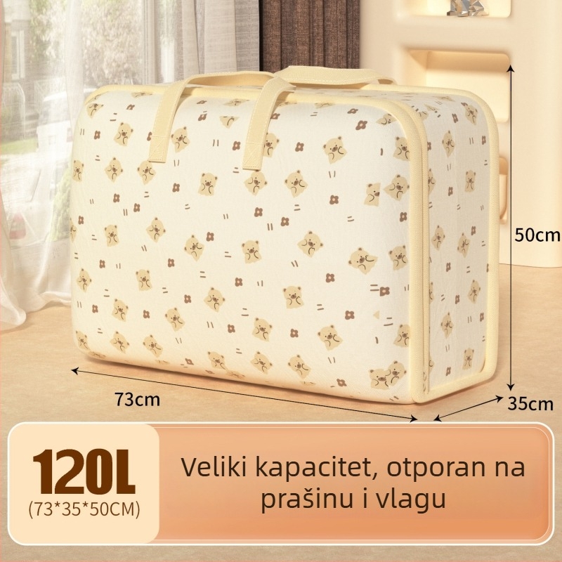 Torba za skladištenje ćebeta i odjeće, netkani materijal, stil torbe za nošenje, velika kapacitet, višenamjenski putni organizator