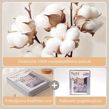 Trodijelni pamučni set posteljine, Muji stil, reaktivno tiskanje i bojanje, jedinstven uzorak, Zima 2025