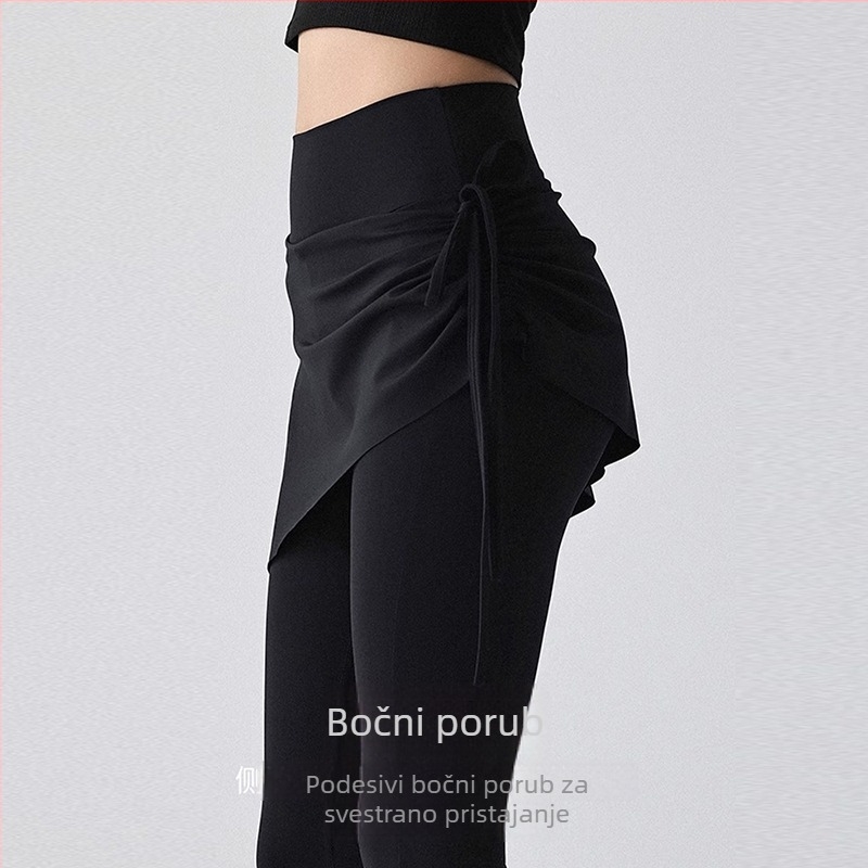 Ženske Yoga Hlače Bell Bottom, Visoki Struk, Brzo Sušenje, Poliester 82.5% / Spandex 17.5%