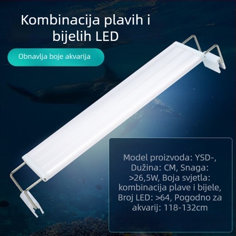 Akvarijsko svjetlo - vodootporno, potpuno spektrum, kompaktno, ultra sjajno, s nosačem za montažu (Materijal: PU; Težina: Drugo; Uvoz: Ne; Marka: Ništa)