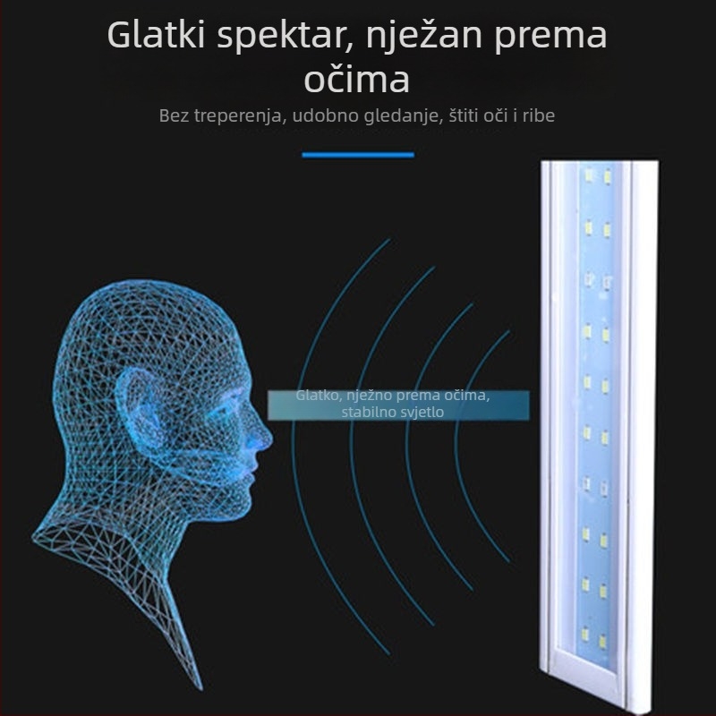 Akvarijsko svjetlo - vodootporno, potpuno spektrum, kompaktno, ultra sjajno, s nosačem za montažu (Materijal: PU; Težina: Drugo; Uvoz: Ne; Marka: Ništa)