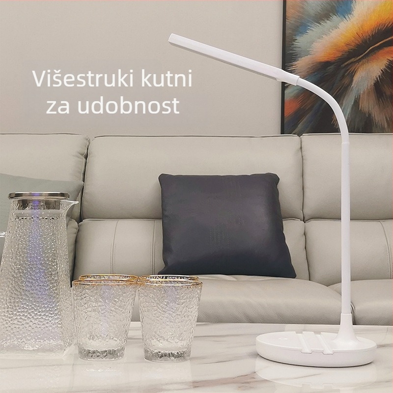 LED stolna lampa za zaštitu očiju s ugrađenom baterijom za punjenje i mogućnošću priključka, dodirni prekidač, CRI ≥90, LED izvor svjetla, osnovno osvjetljenje, Model TD-01