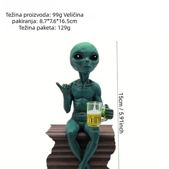 Socha od smole: vanzemirac UFO za vrt – vanjska dekorativna skulptura