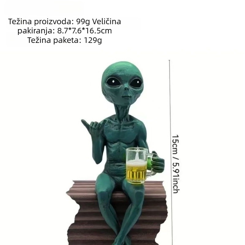 Socha od smole: vanzemirac UFO za vrt – vanjska dekorativna skulptura