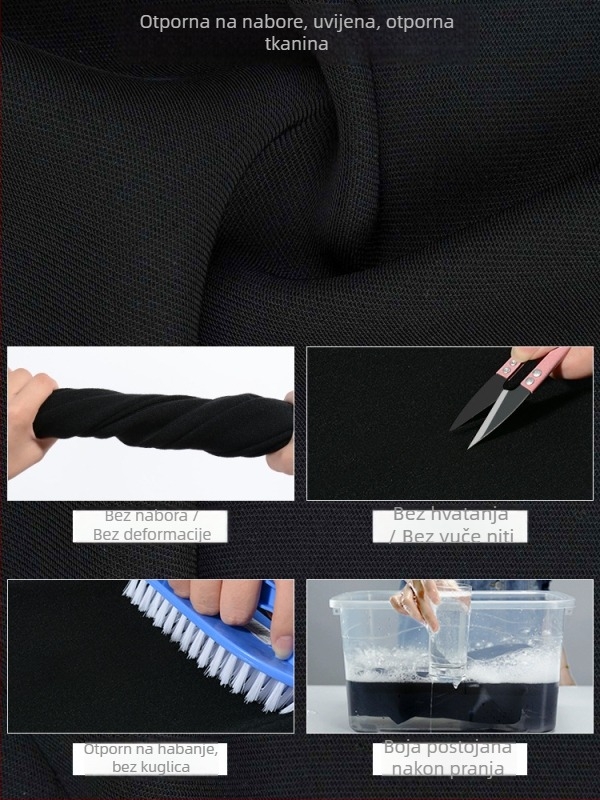 Duga suknja za bokove, poliester-elastanska smjesa, bez glačanja, uredski stil za putovanje