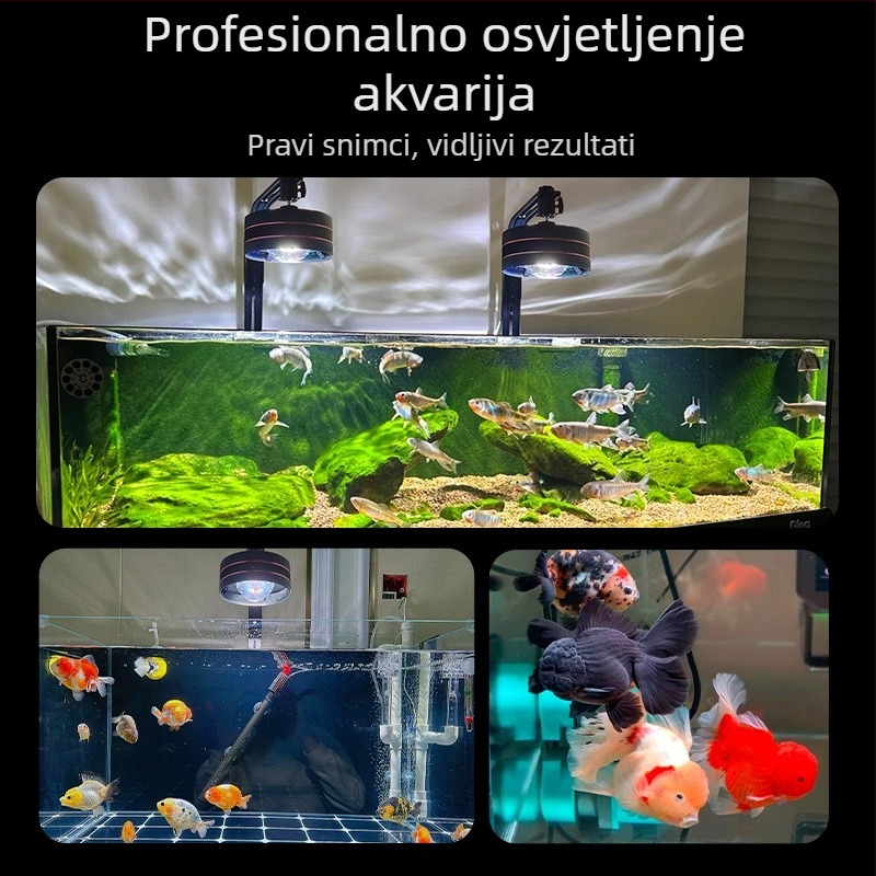 Akvarijska downlight svjetiljka s punim spektromom i simulacijom dnevnog svjetla, tajmer i inteligentna kontrola, 80W, materijali: staklo, aluminijska legura, ABS