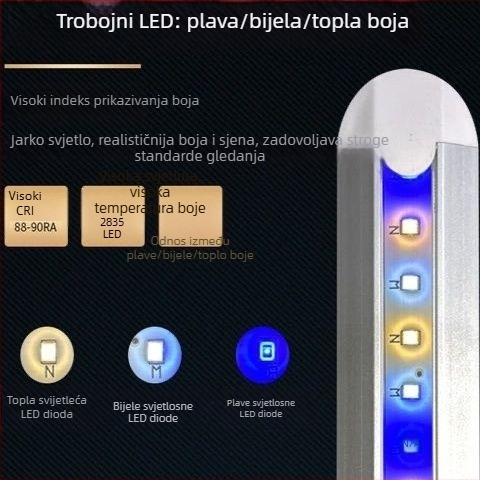 Kompaktna vodootporna LED lampa za akvarij s punim spektrom za vodene biljke