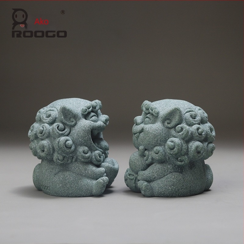 Wind Lion stolna dekoracija – figura od smole Roogo/if, stil National Tide, mikro pejzaž Tea Pet