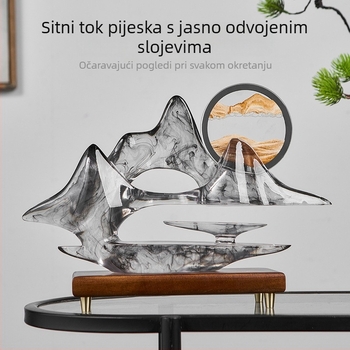 Ukras od smole – tekuća slika od pijeska, kineski stil, krajinska dekoracija