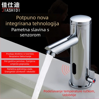 Indukcijska kupaonska slavina sa senzorom (bakreno tijelo; raspon radne temperature 0–90°C; promjer sjedišta ventila 65 mm; ulazno/izlazne spojnice 1/2", 9/16", 3/8")
