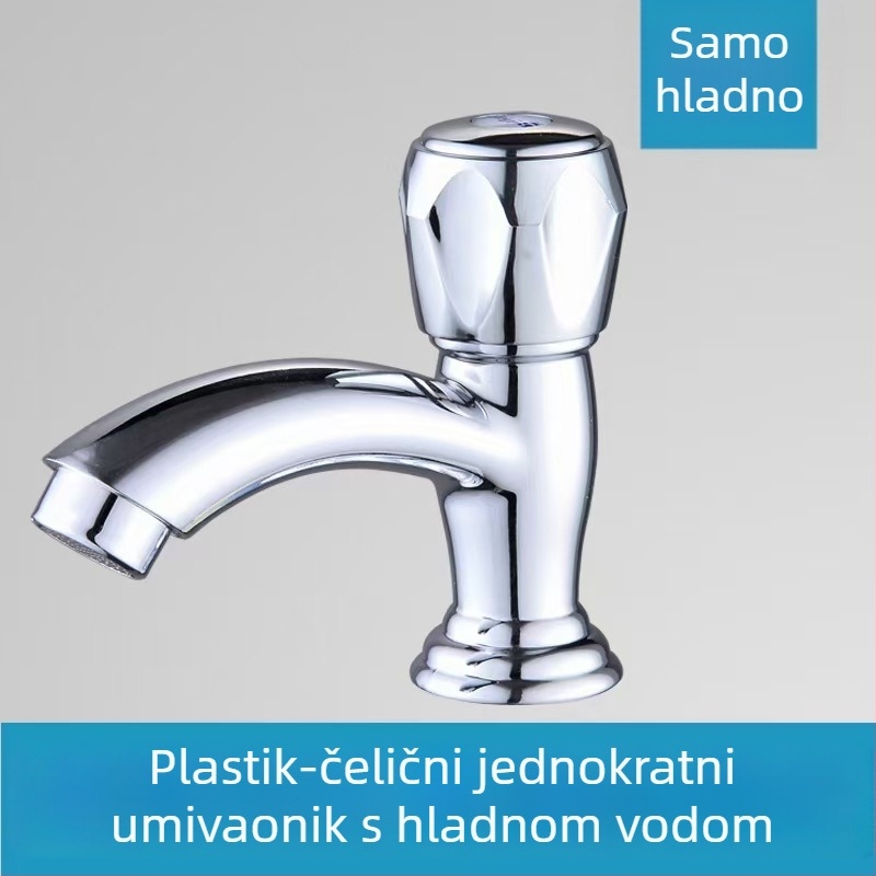 Tlsn Slavina za umivaonik s spiralnim otvorom, plastiko tijelo, keramički disk ventila, promjer ulaza/izlaza 4 točke