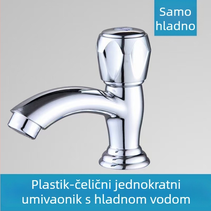 Tlsn Slavina za umivaonik s spiralnim otvorom, plastiko tijelo, keramički disk ventila, promjer ulaza/izlaza 4 točke
