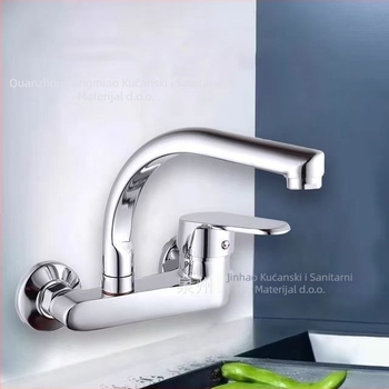 Kuhinjski faucet od nehrđajućeg čelika, s jednom ručkom, keramički disk ventila, elektroplating završni sloj