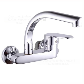 Kuhinjski faucet od nehrđajućeg čelika, s jednom ručkom, keramički disk ventila, elektroplating završni sloj