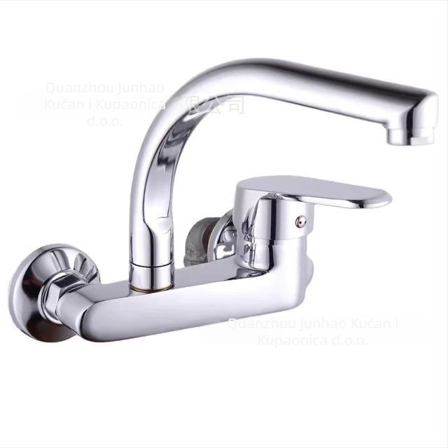 Kuhinjski faucet od nehrđajućeg čelika, s jednom ručkom, keramički disk ventila, elektroplating završni sloj