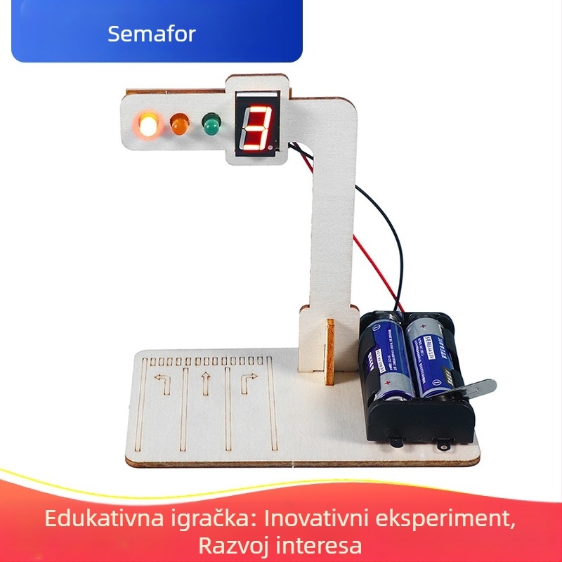 Dječji komplet za znanstvene eksperimente – DIY, drveni, električni, višefunkcionalni, za uzrast 7–14 godina