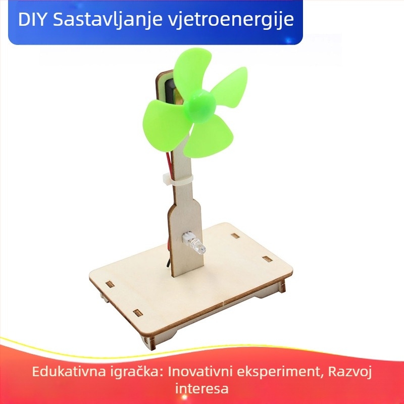 Dječji komplet za znanstvene eksperimente – DIY, drveni, električni, višefunkcionalni, za uzrast 7–14 godina