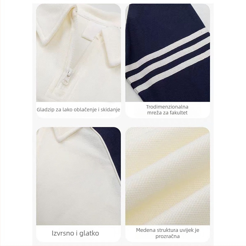 Juyu dječje polo majice s dugim rukavima, prugasta pamuk polo majica, jesen, uzrast 3–8 godina